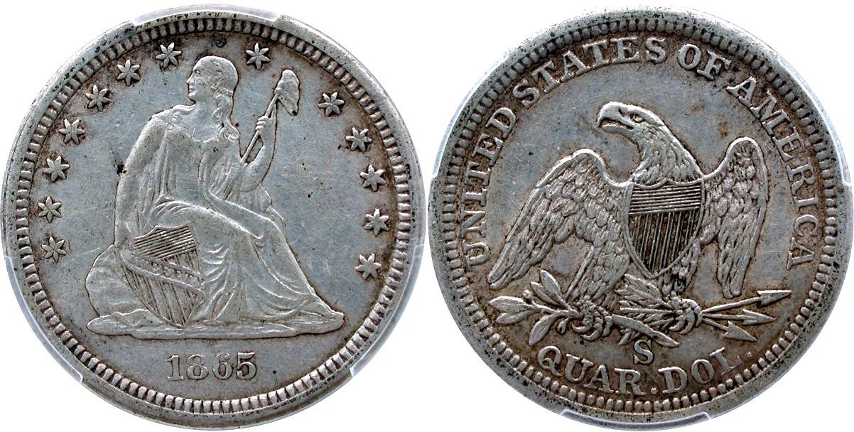 Seated 25C 1865S